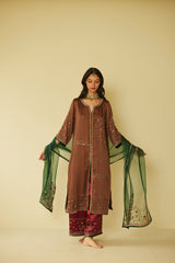 Brown Farida Kurta Set