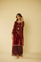 Rust Dareecha Kurta Set