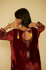 Rust Dareecha Kurta Set