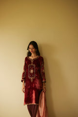 Rust Dareecha Kurta Set