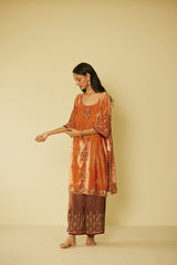 Peach Bageecha Kurta Set