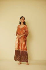 Peach Bageecha Kurta Set