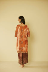 Peach Bageecha Kurta Set