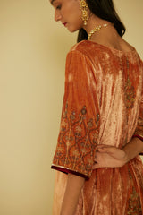 Peach Bageecha Kurta Set
