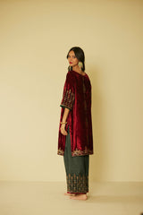 Red Bageecha Kurta Set