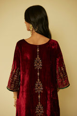 Red Bageecha Kurta Set