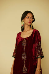 Red Bageecha Kurta Set