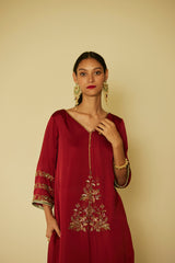 Red Arya Kurta Set