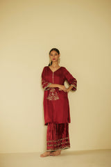 Red Arya Kurta Set