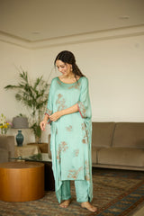 Blue Aarohi Kaftan set