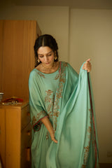 Blue Aarohi Kaftan set