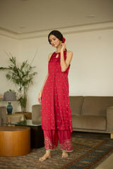 Red Maitreyi Kurta set