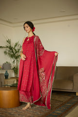 Red Maitreyi Kurta set