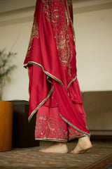 Red Maitreyi Kurta set