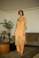 Orange Palm Kurta set