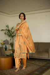 Orange Palm Kurta set