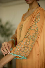 Orange Palm Kurta set