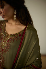 Green Saanjh Kurta set