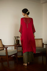 Red Diya Kurta set
