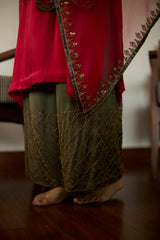 Red Diya Kurta set