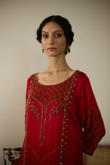 Red Diya Kurta set