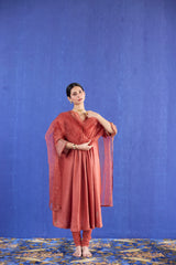 Orange Mani Kaftan suit