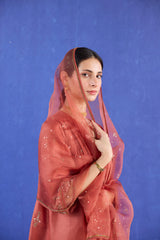 Orange Mani Kaftan suit