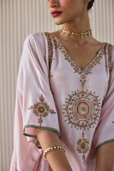 Pink Bindi Kaftan suit