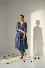 Blue Kashni Kaftaan set