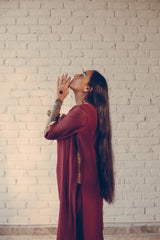 Maroon Nizam Kurta Set