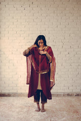 Maroon Nizam Kurta Set