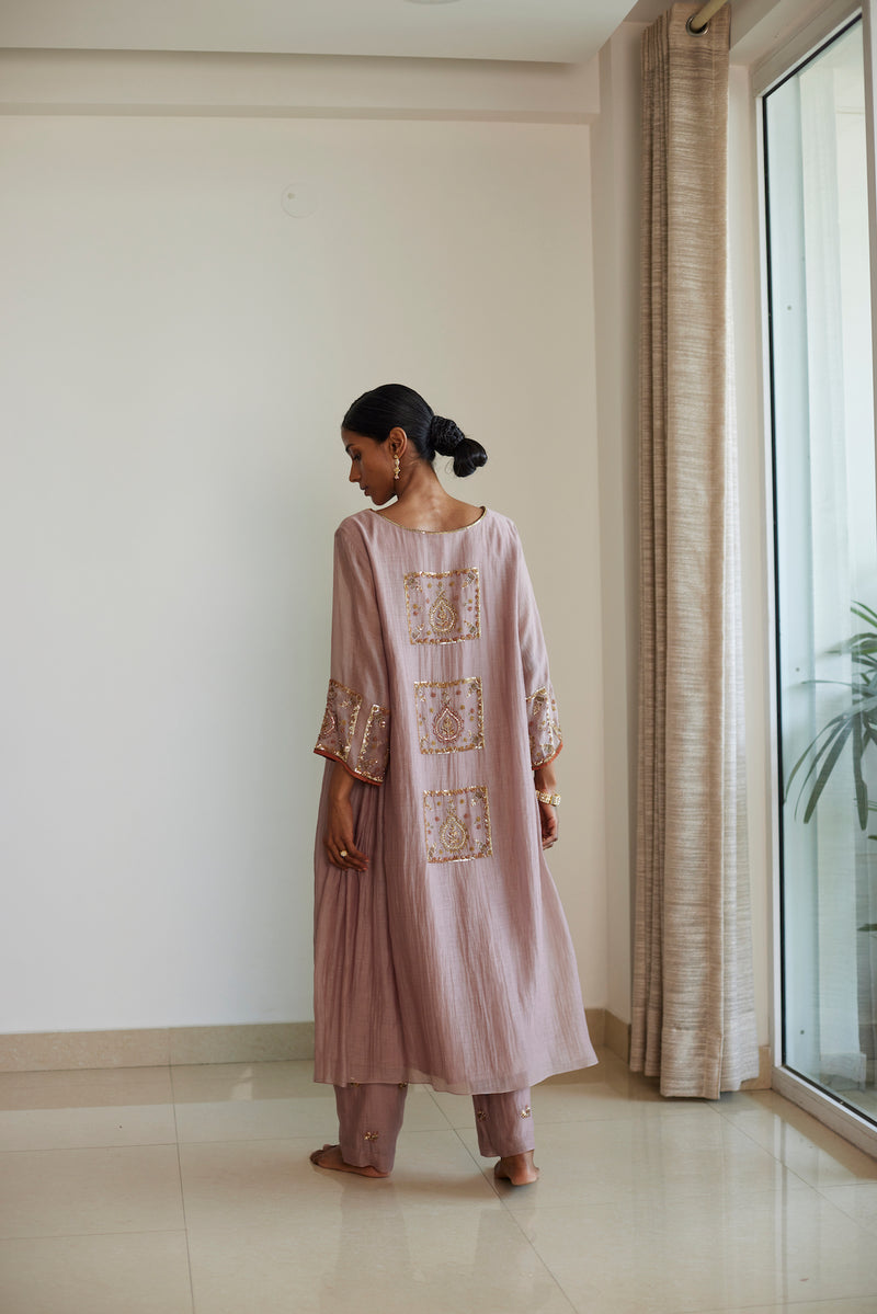 Grey Akaari Kurta Set