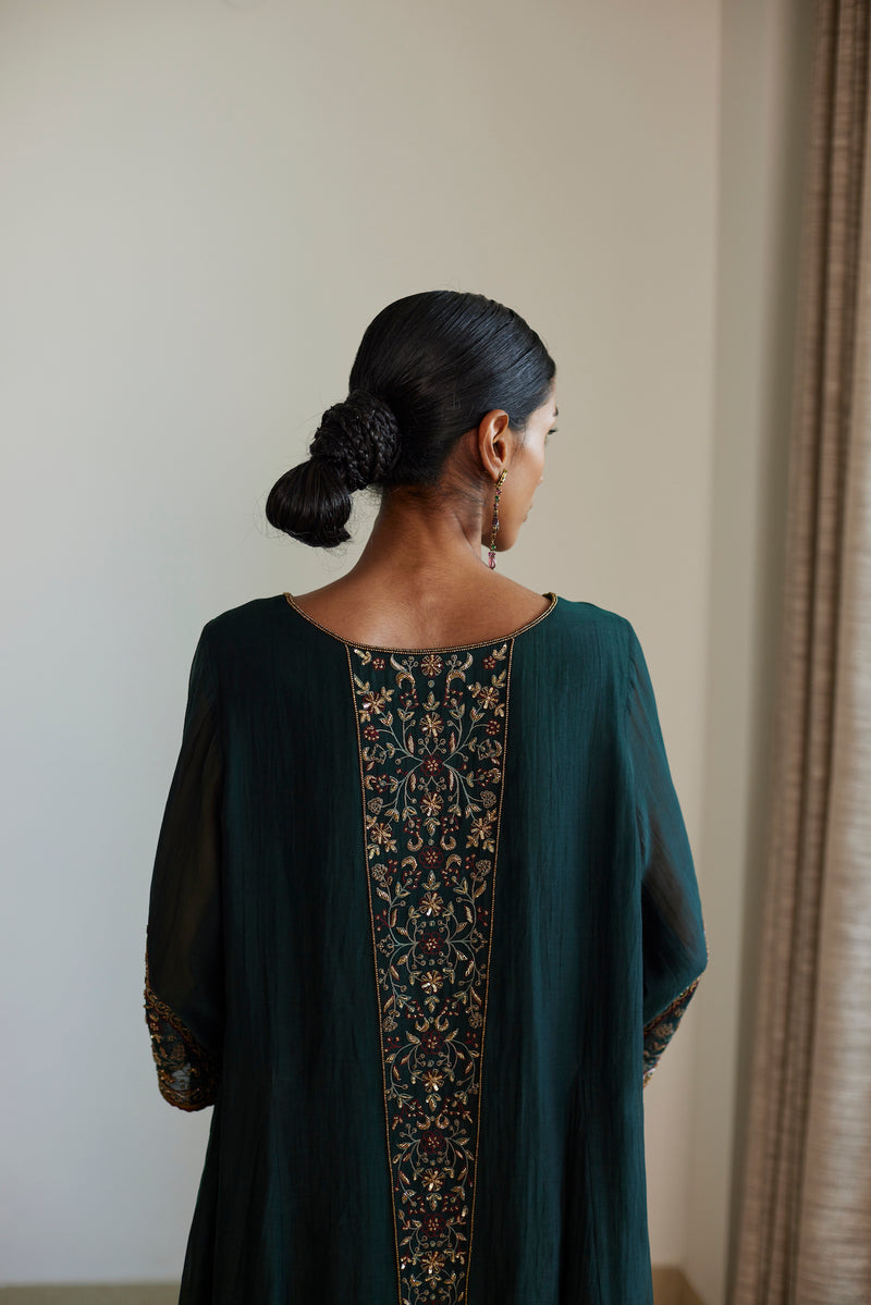 Green Adree Kurta Set