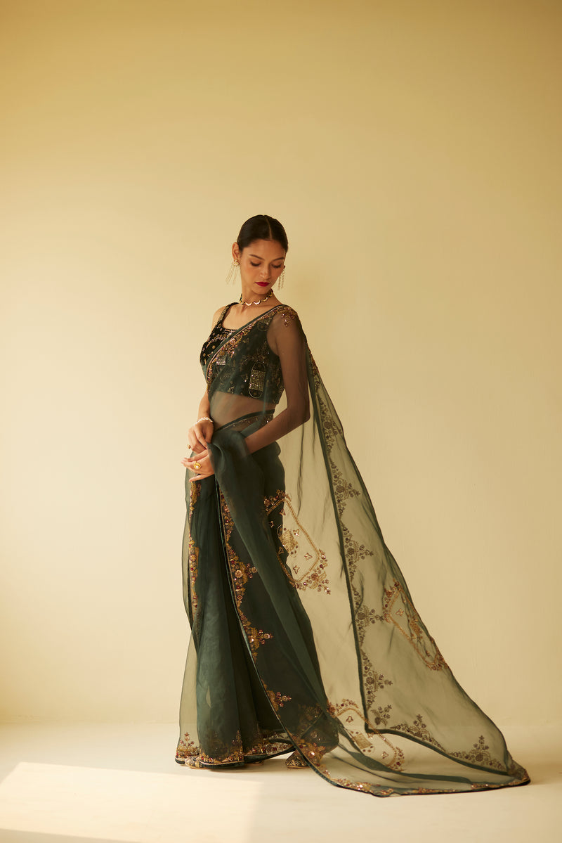 Green Dareecha Saree