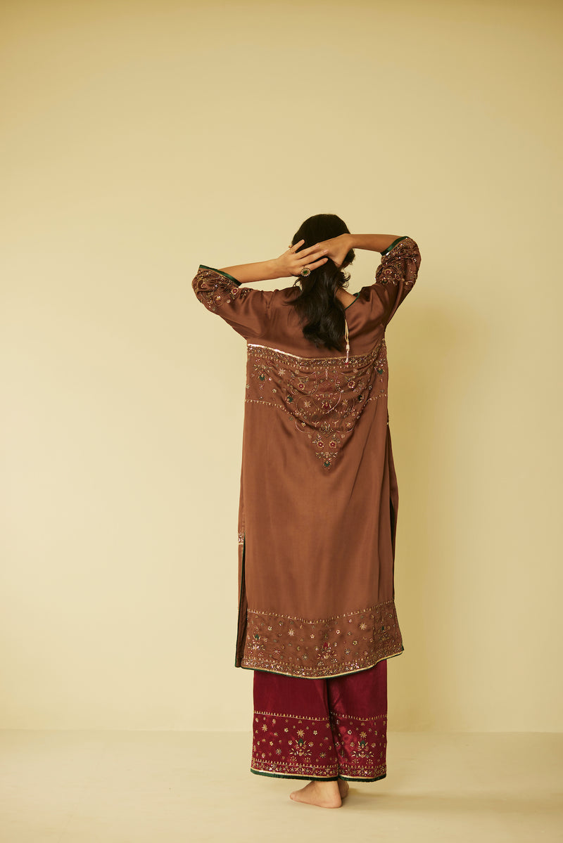 Brown Farida Kurta Set