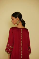 Red Arya Kurta Set
