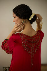 Red Diya Kurta set