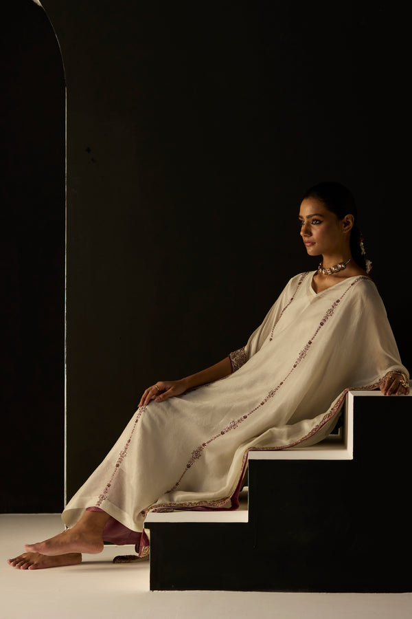 White Rana Kaftan set