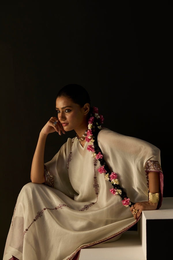 White Rana Kaftan set