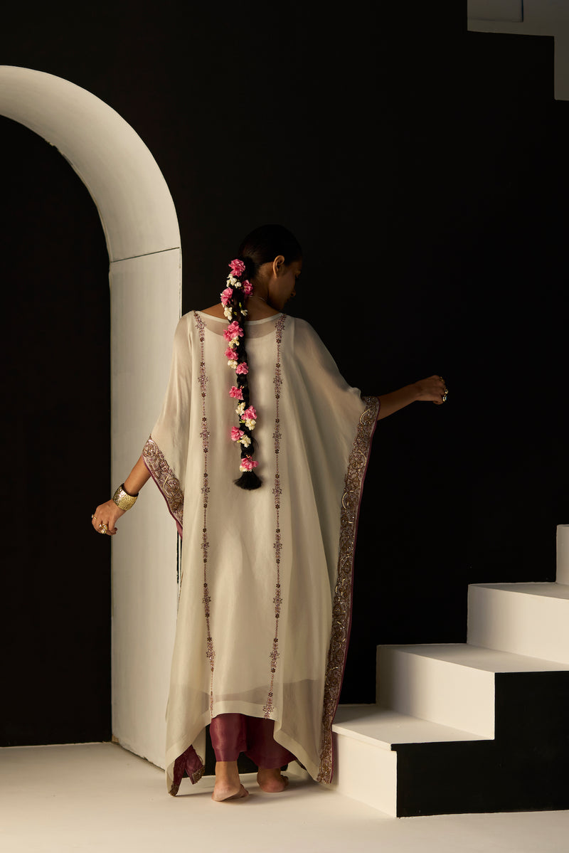 White Rana Kaftan set