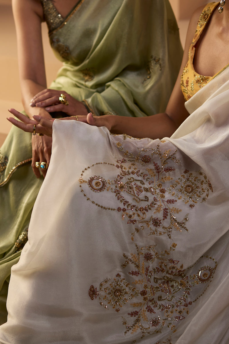 White Iqra Saree