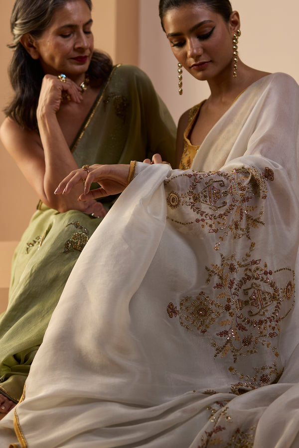 White Iqra Saree