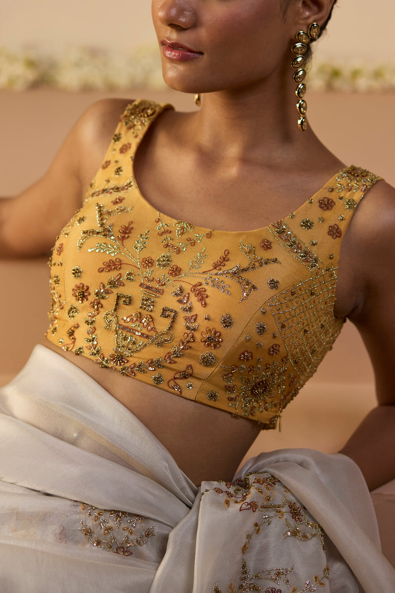 White Iqra Saree