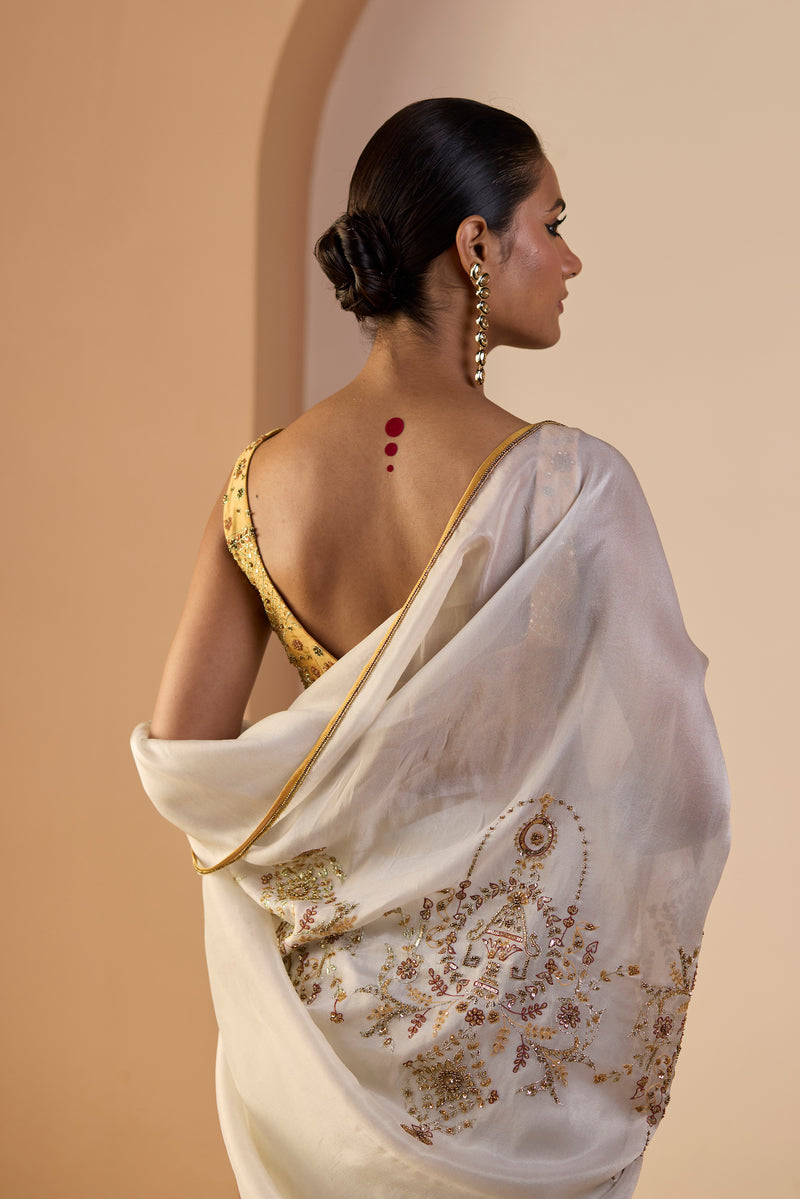 White Iqra Saree