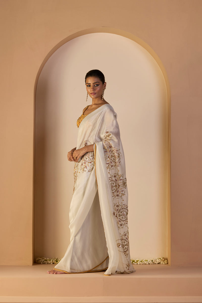 White Iqra Saree