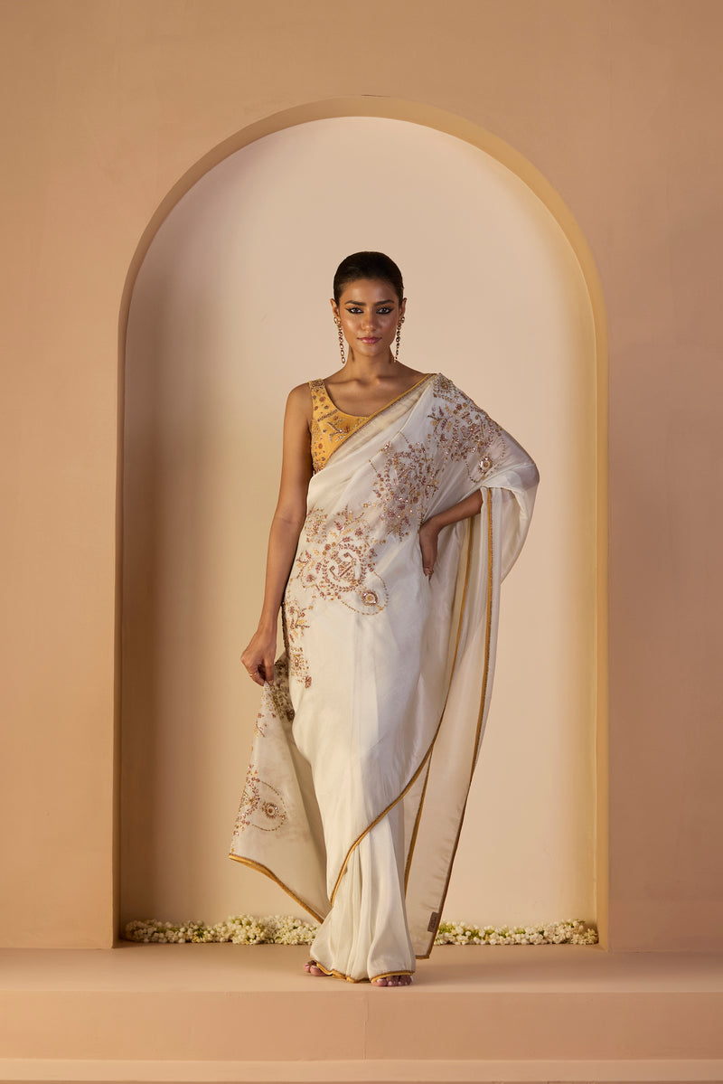 White Iqra Saree