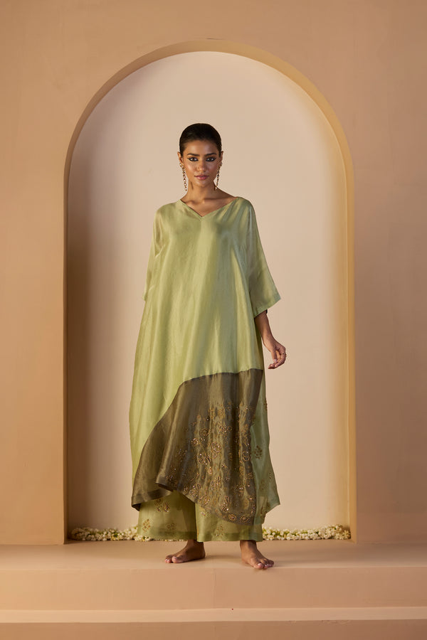 Green Zehra Kaftan set