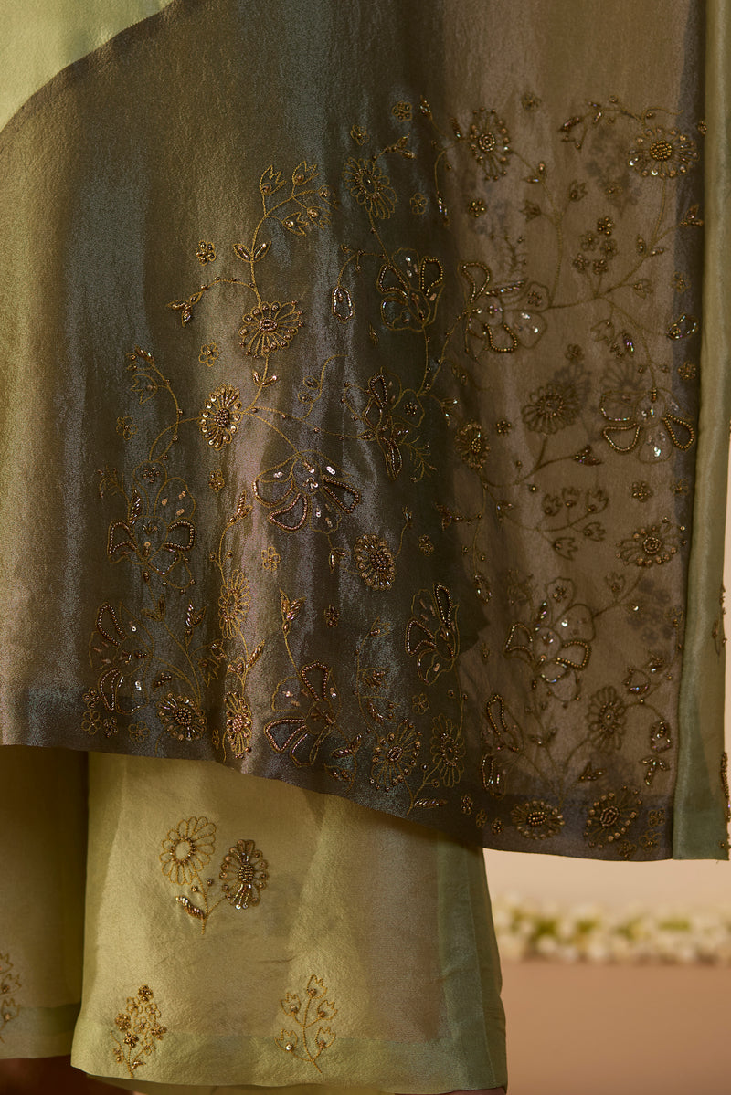 Green Zehra Kaftan set