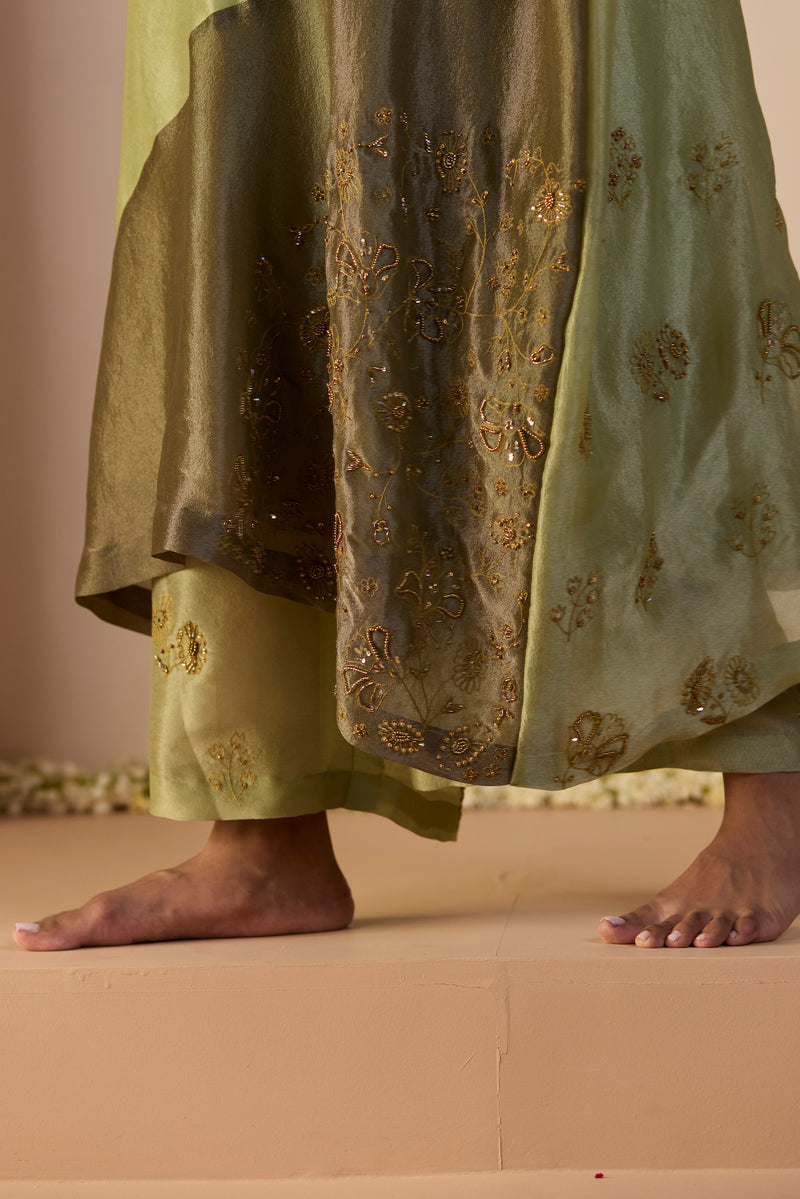 Green Zehra Kaftan set