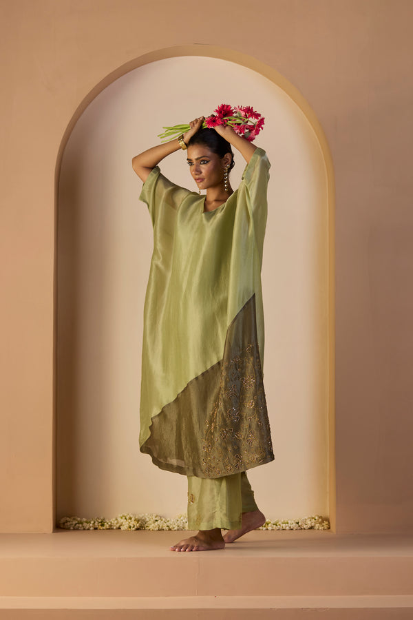 Green Zehra Kaftan set